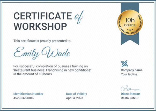 Sample Certificate